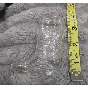 Vintage Jim Beam Boot Shot Glass Clear 3" Tall